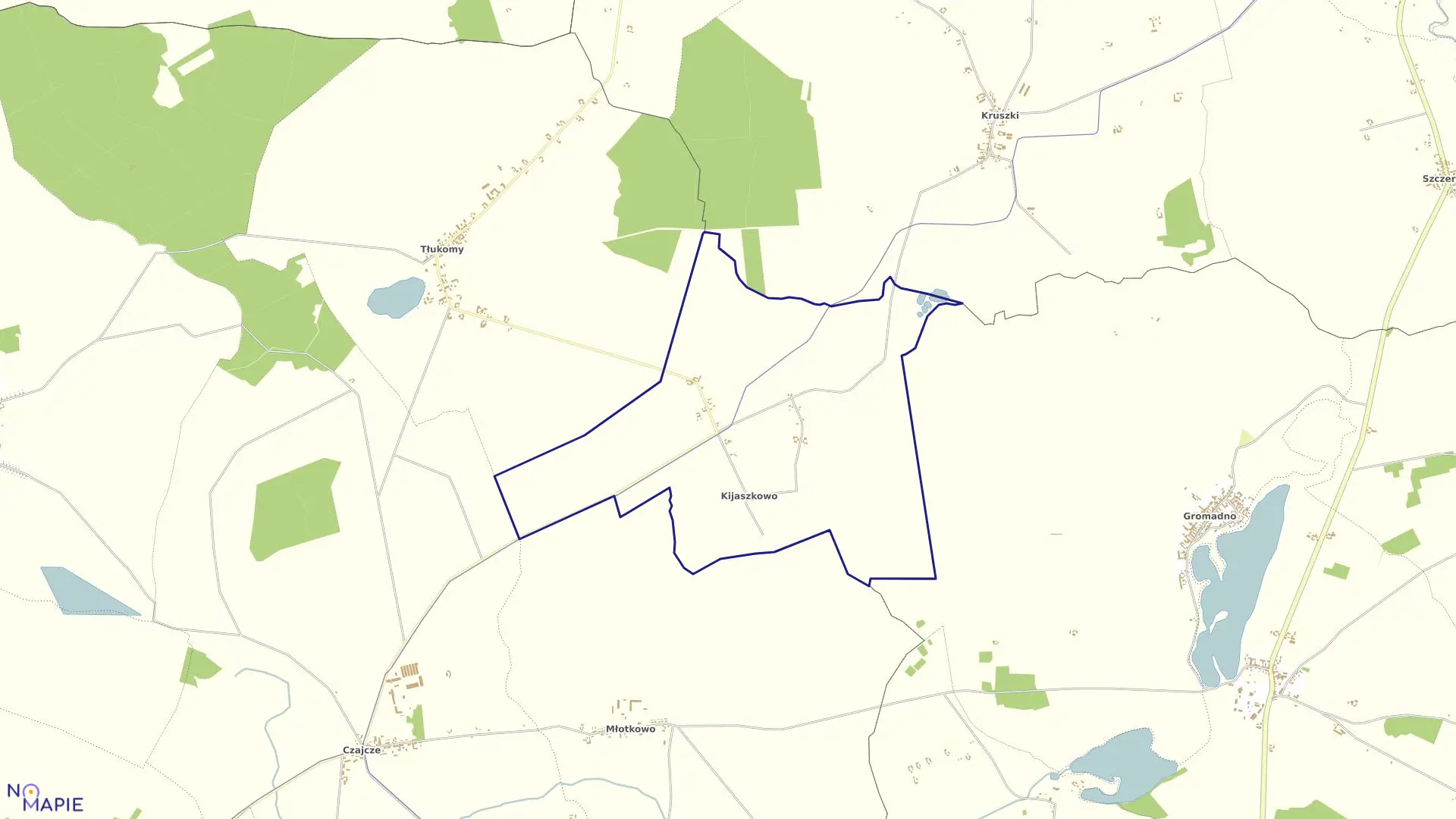Mapa obrębu KIJASZKOWO w gminie Wysoka